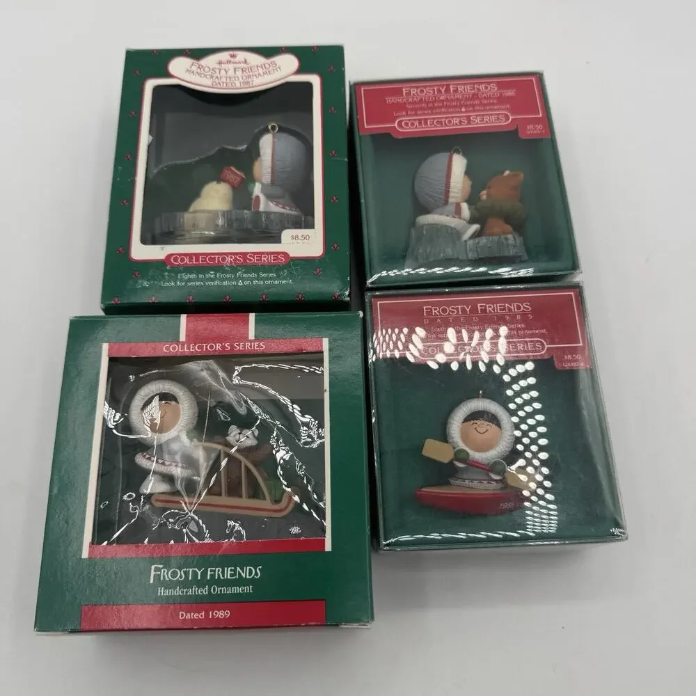 Vintage Hallmark frosty friends Christmas ornament Lot Of 4 86-89